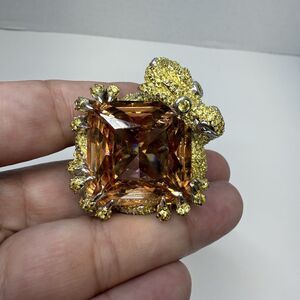 Huge Sterling Silver Dragon Wrapped Around Stone Statement Ring Sz 6 54.89g